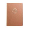 Denik Embossed Canvas Layflat Hardbound Journal, Gold Rise and Shine Artwork, Dotted Rule, 7x5, 64 Sheets CET569D